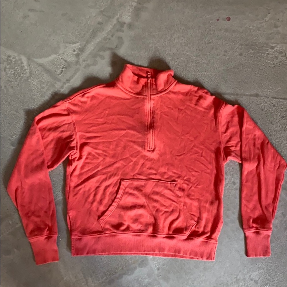 Coral Quarter Zip Sweatshirt